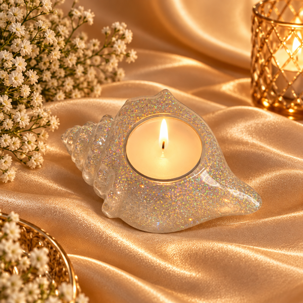 Pearl Sparkle Schelp – theelichthouder