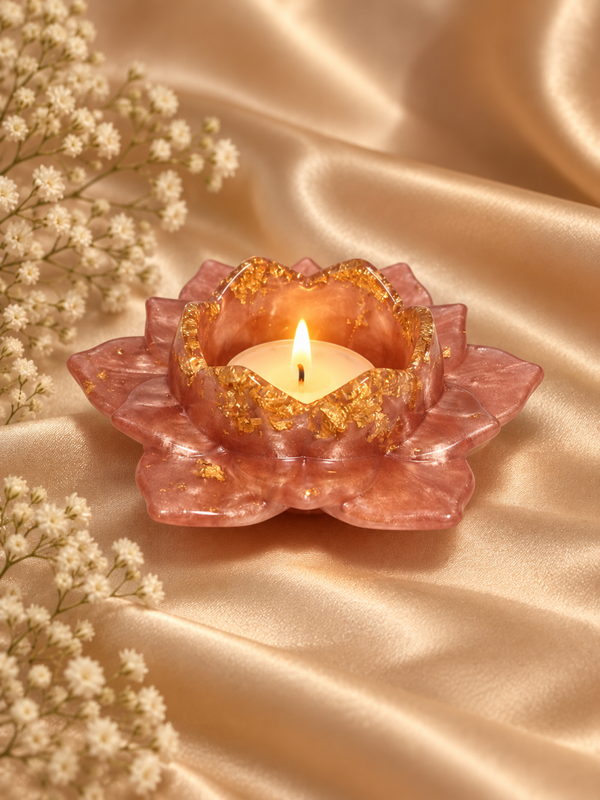 Champagne Glow Lotus – theelichthouder