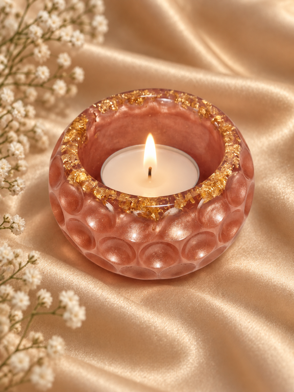 Champagne Glow – ronde theelichthouder