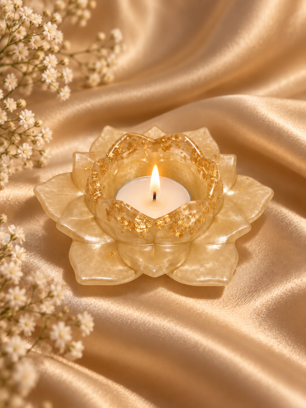 Light Gold Lotus – theelichthouder