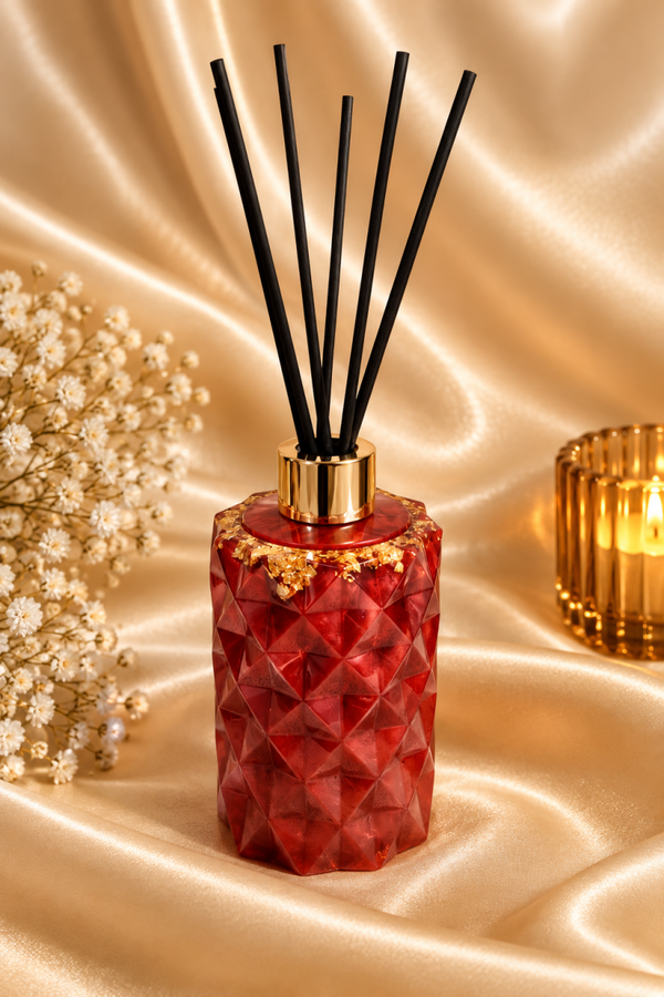Ruby Red Elegance – Resin Diffuser Bottle
