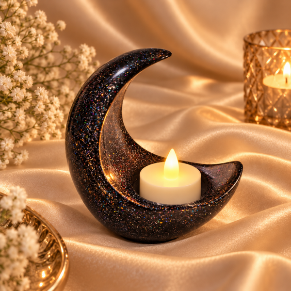 Moonlight Sparkle Maan – LED-theelichthouder