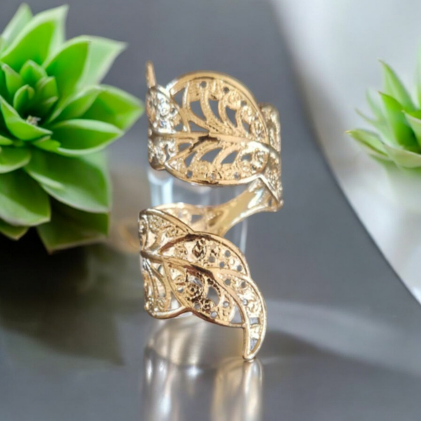Bague feuilles torsadées