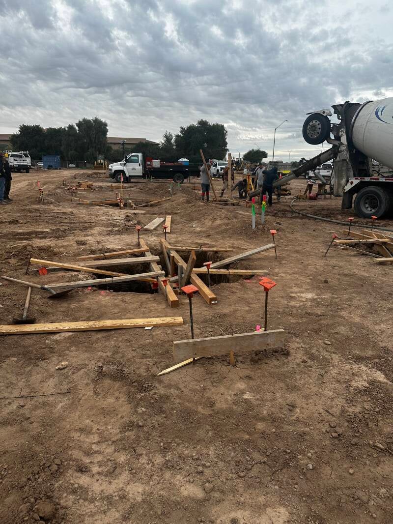 Oversized canopy footings, these are massive