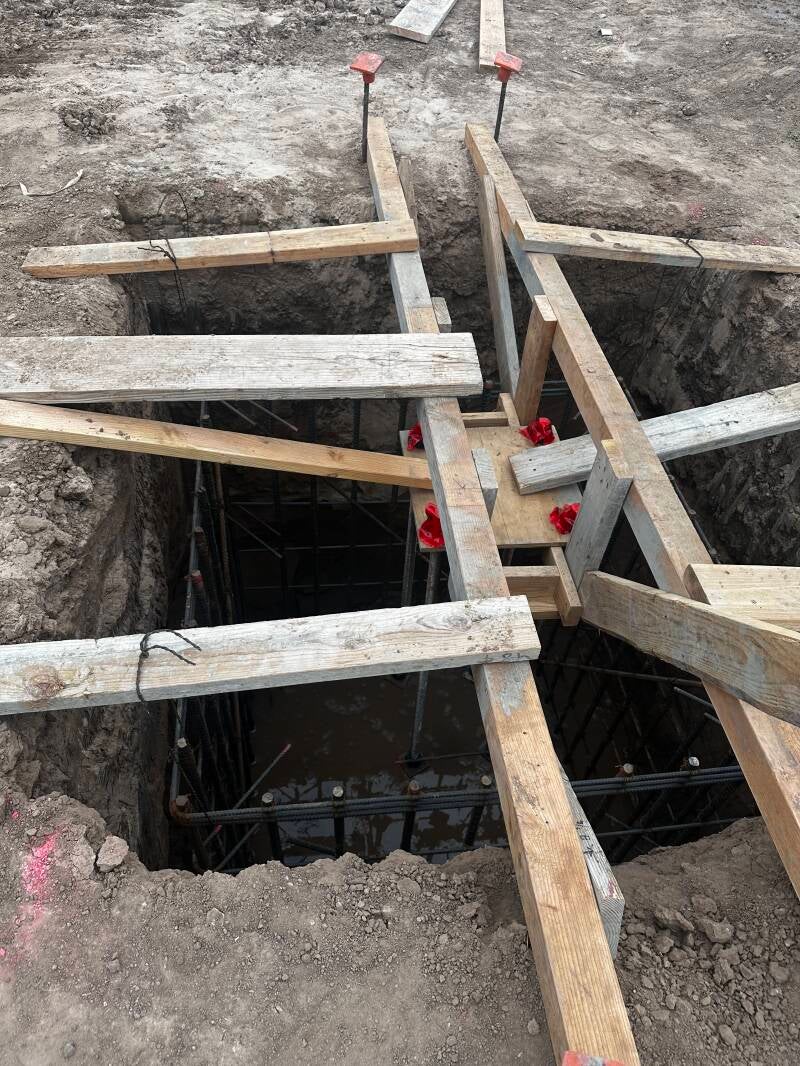 Oversized canopy footings, these are massive