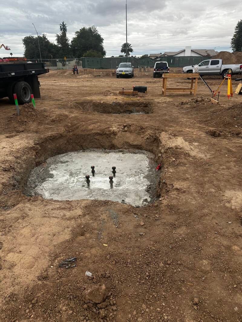 Oversized canopy footings, these are massive