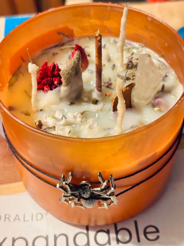 Money and protection intention candle