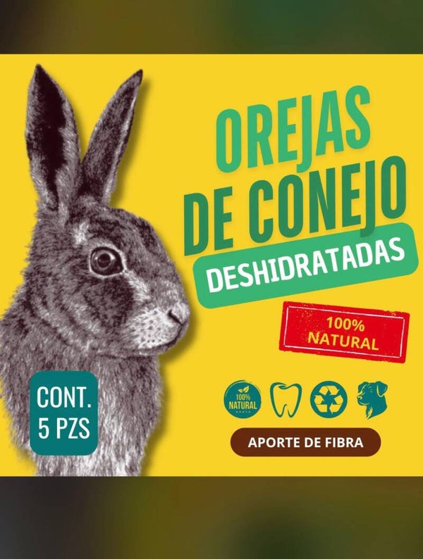 Deshidratados para Mascotas orejas de conejo