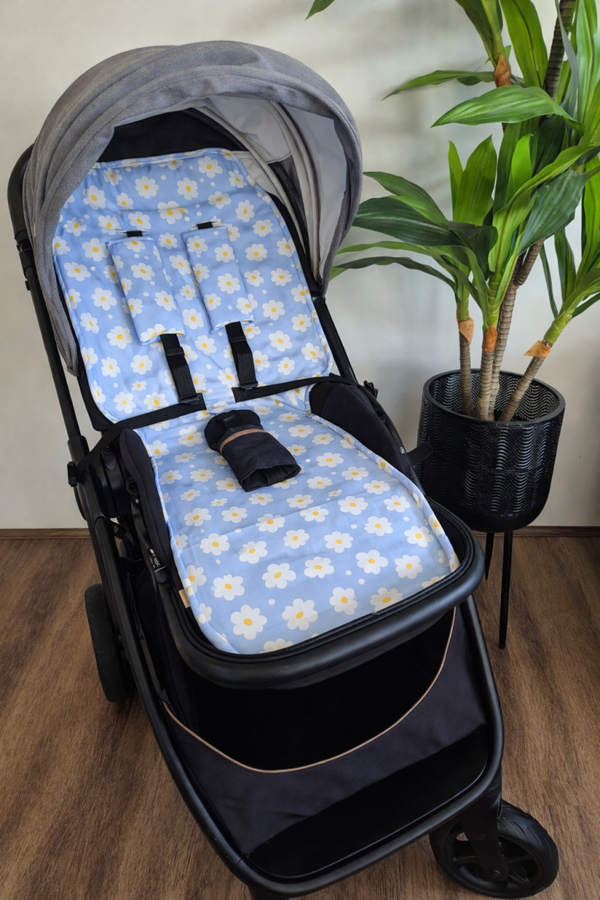 Blue Daisy Pram Liner