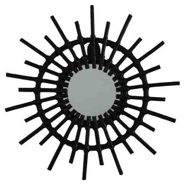 Spiegel rotan zwart