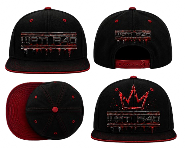 Casquette, noir, rouge wati R4D