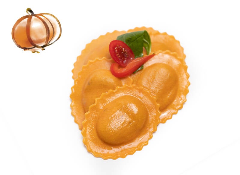 Medaglioni mit Kürbis-Füllung, 500 g frische Pasta