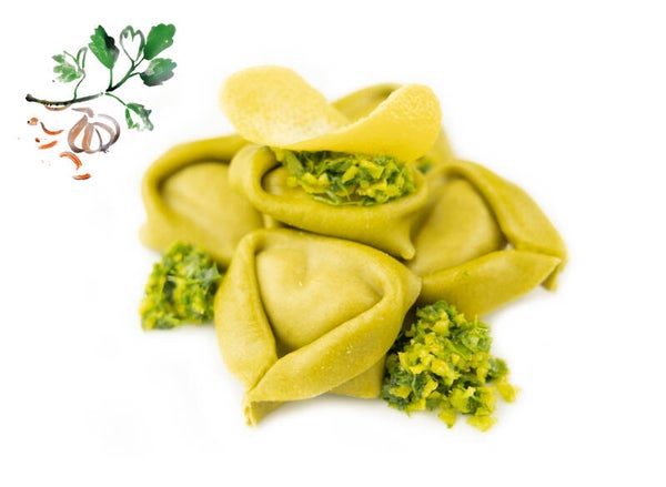 Tortellacci mit Petersilienpesto (Gremolata), 500 g frische Pasta