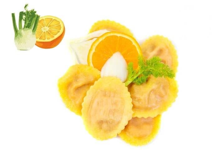 Medaglioni mit Orangen- & Fenchel-Füllung, 500 g frische Pasta