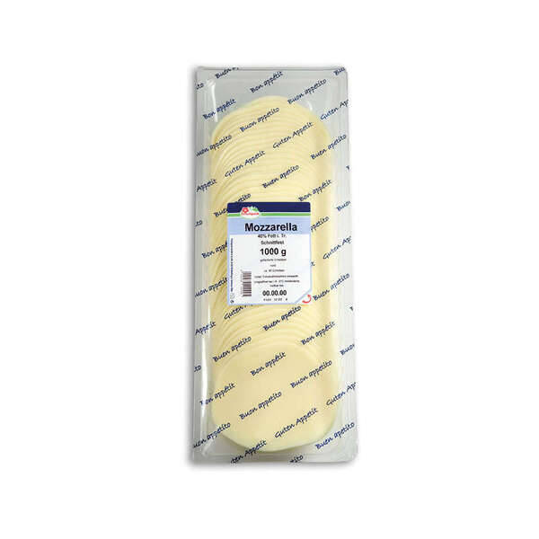 FRISCHPACK Mozzarella in runden Scheiben 45 % 1 kg