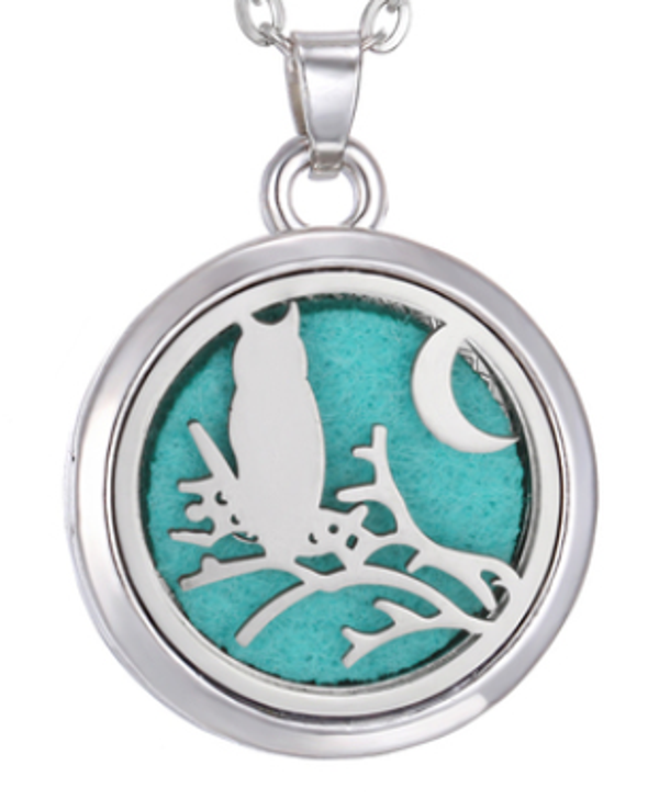 Hanger KAT op tak + zilveren ketting