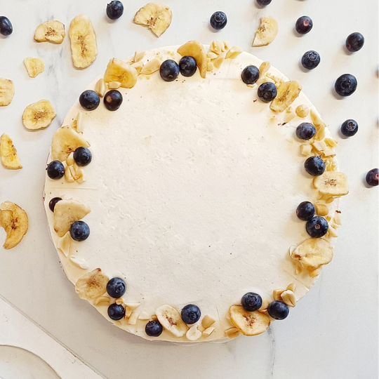 Bananentaart met blauwe besjes