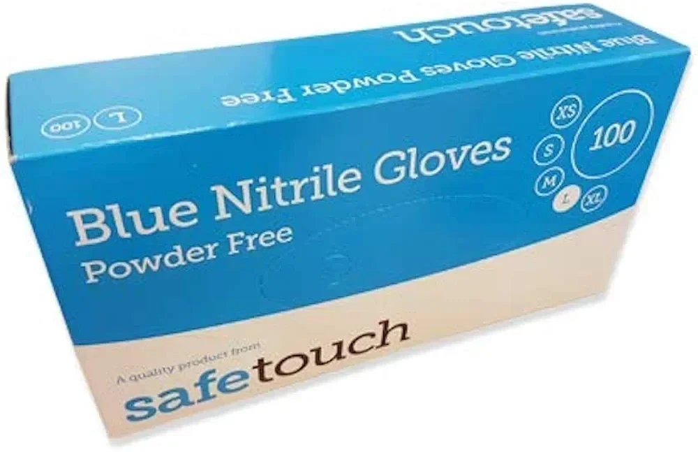 100pk of blue nitrile gloves