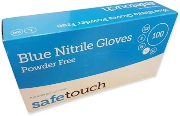 100pk of blue nitrile gloves