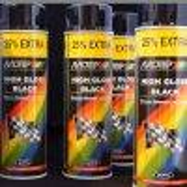 Motip high gloss black aerosol 500mil