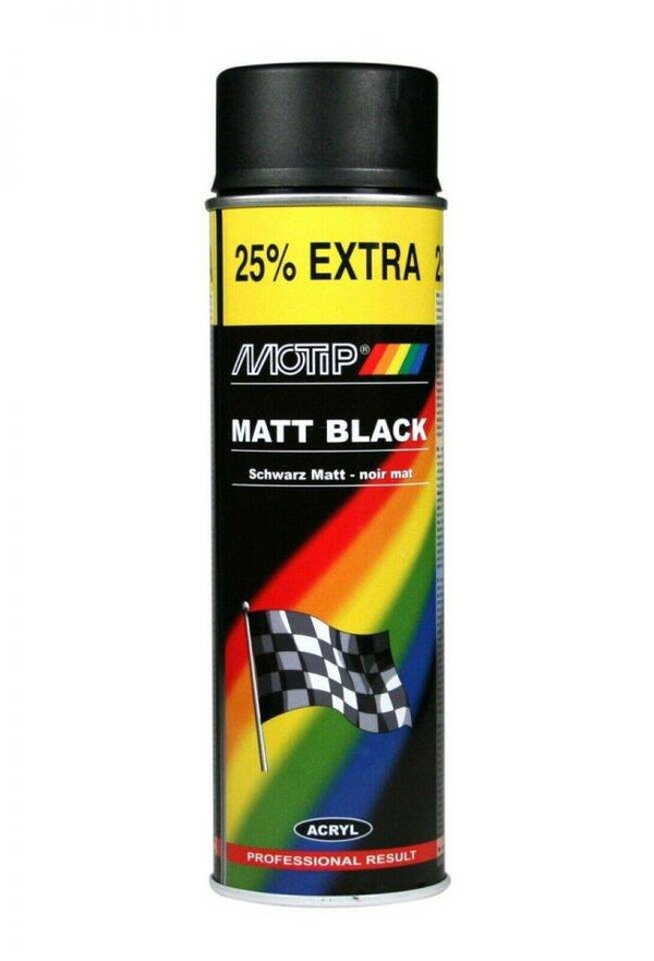 Motip matt black aerosol 500mill