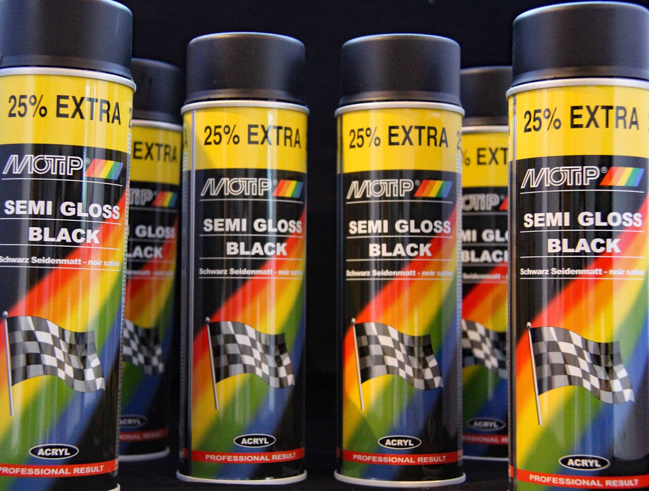 Motip satin black aerosol 500mil