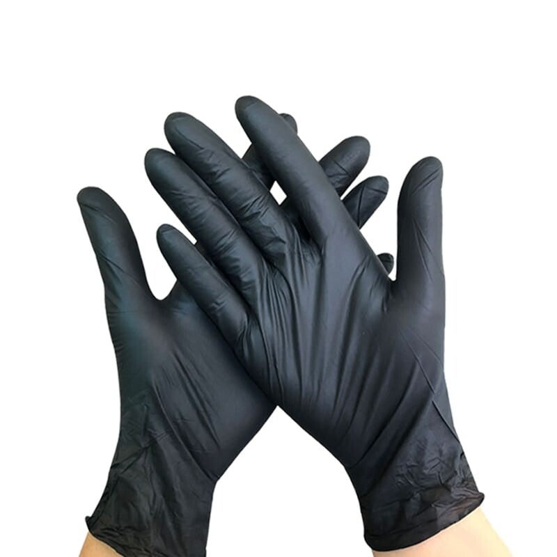 Black nitrile gloves 100pk strong gloves