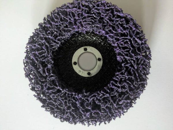 Clean and strip purple wheel
