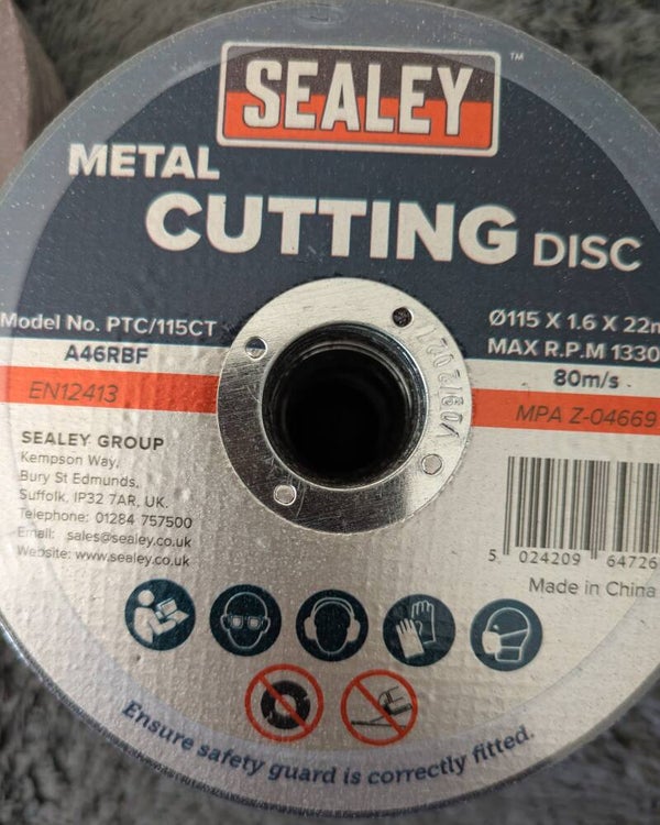Sealey 115mm x 1.6 x 22mm pack of 25
