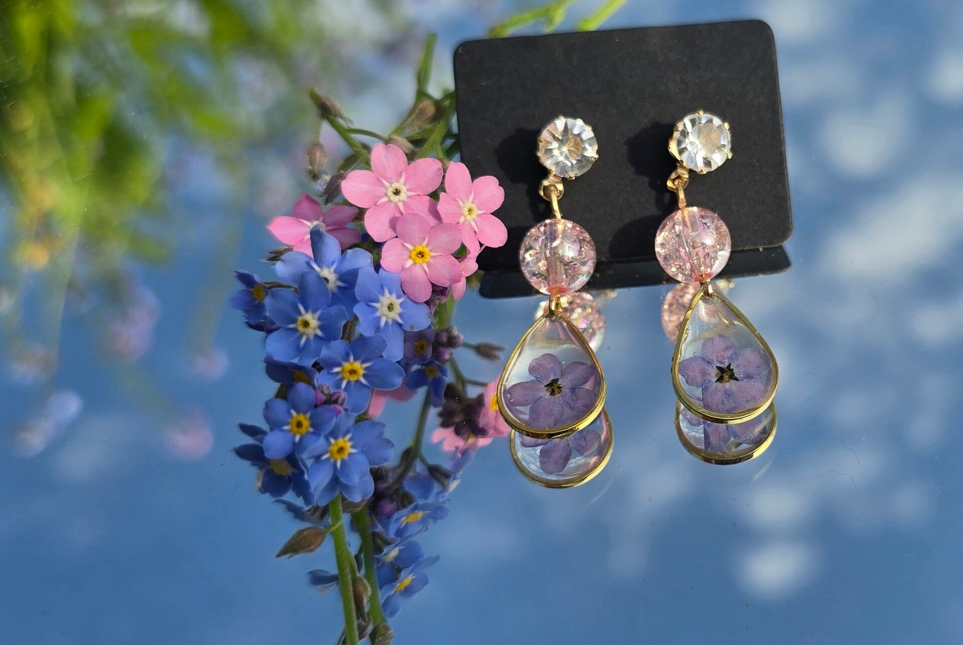 Forget me not earrings4039