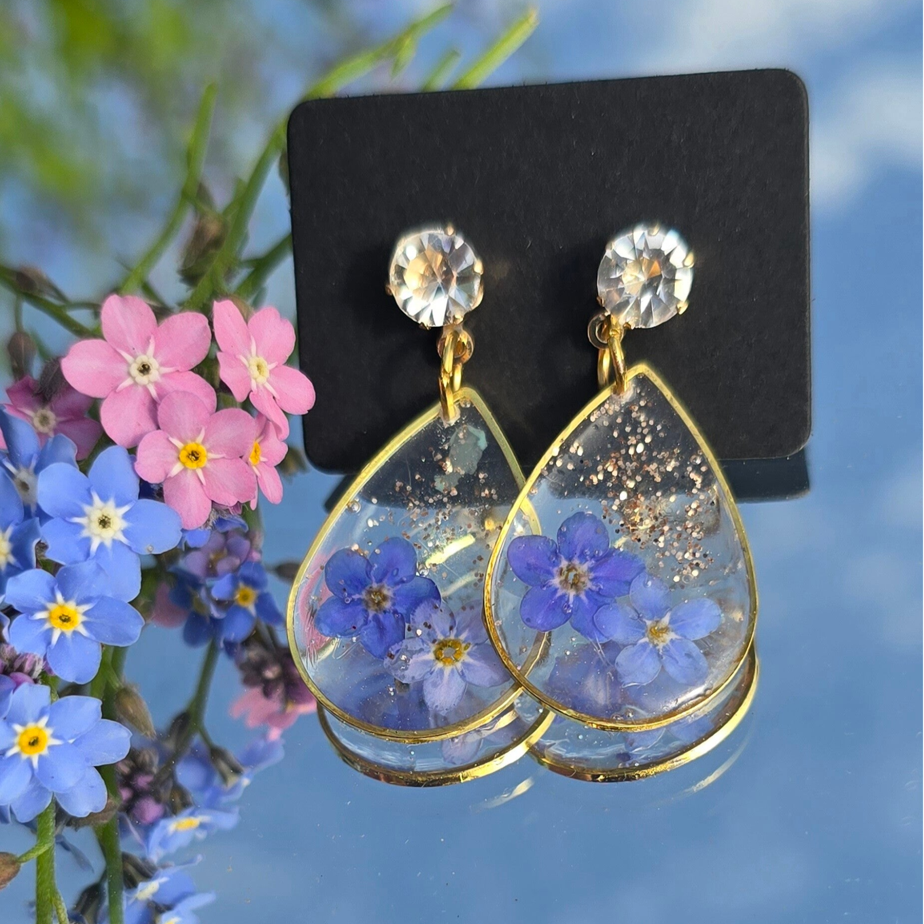 Forget me not earrings4047
