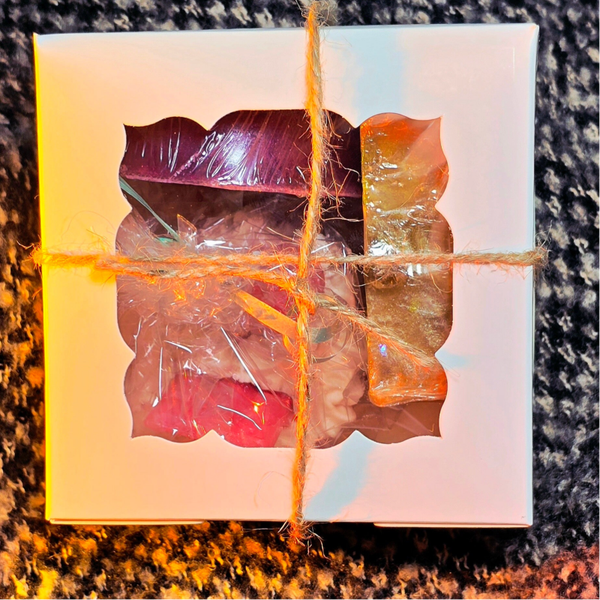 Gift set 3 pieces candle and handmade soaps  lavender & latte