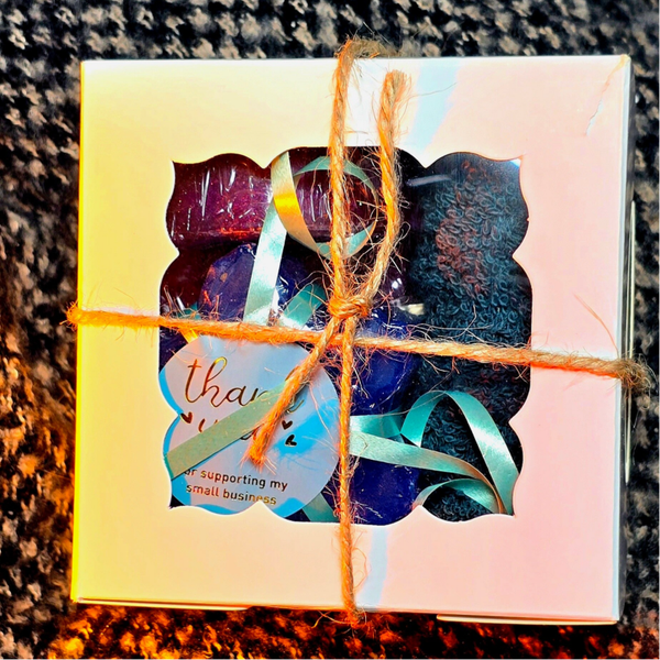 Gift set 4 pieces rose/ mint /levander washcloth