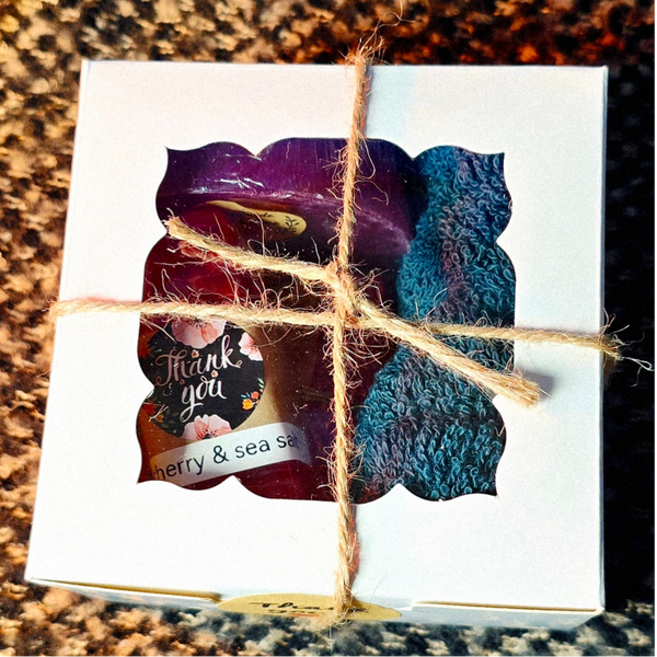 Gift set 4 pieces lavender/cherry / rose