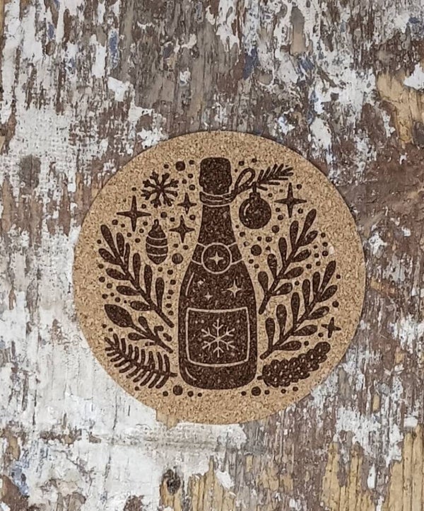 Korkki lasinalunen joulupullo