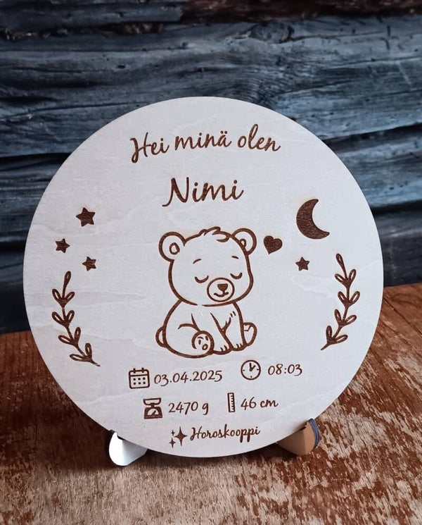 Syntymätaulu puinen