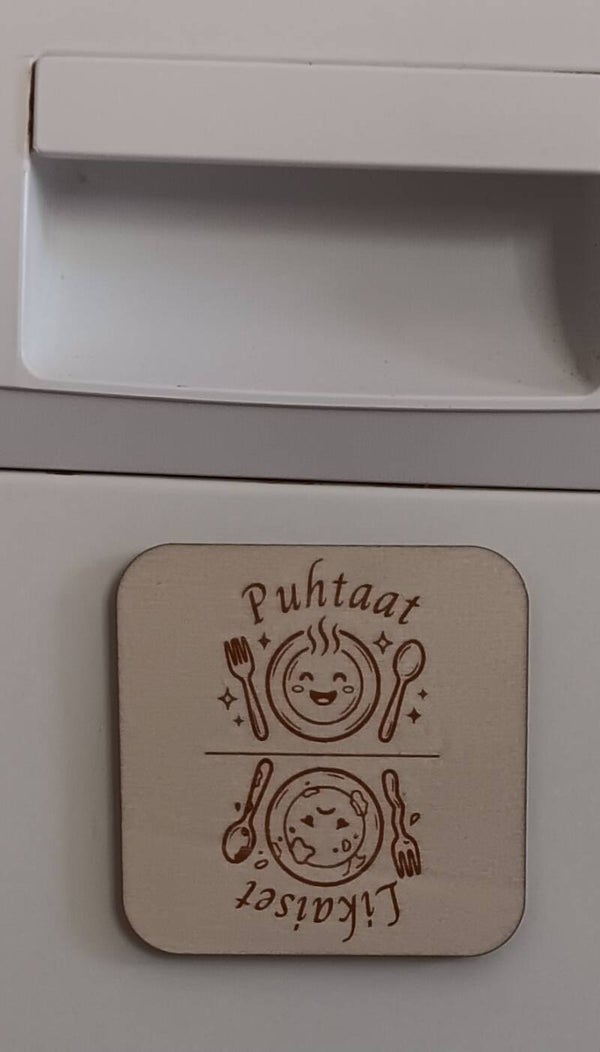 Puhtaat-Likaiset magneetti hymy/surunaama neliö