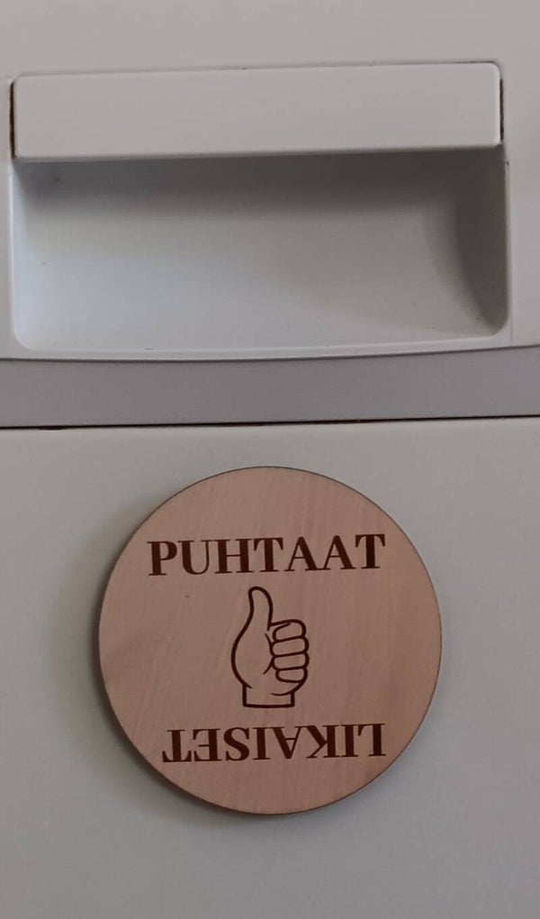 Puhtaat-Likaiset magneetti peukku pyöreä