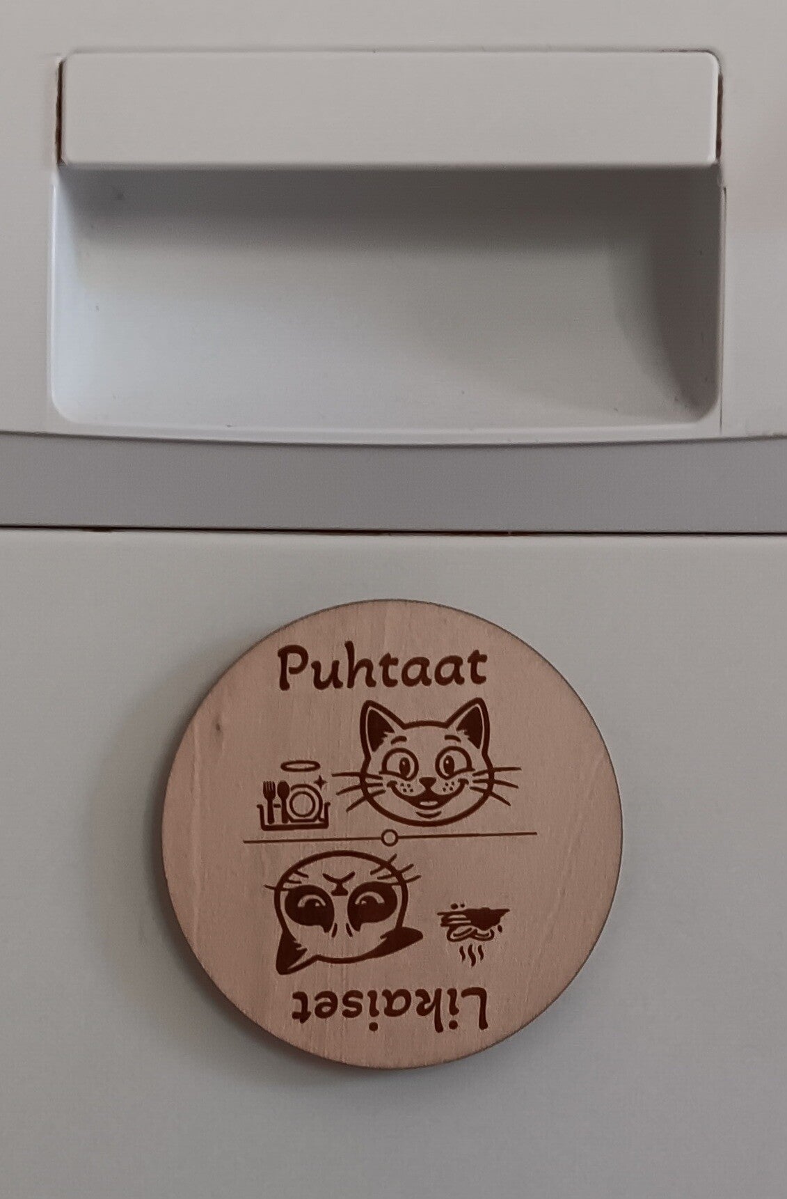 Puhtaat-Likaiset magneetti kissa pyöreä