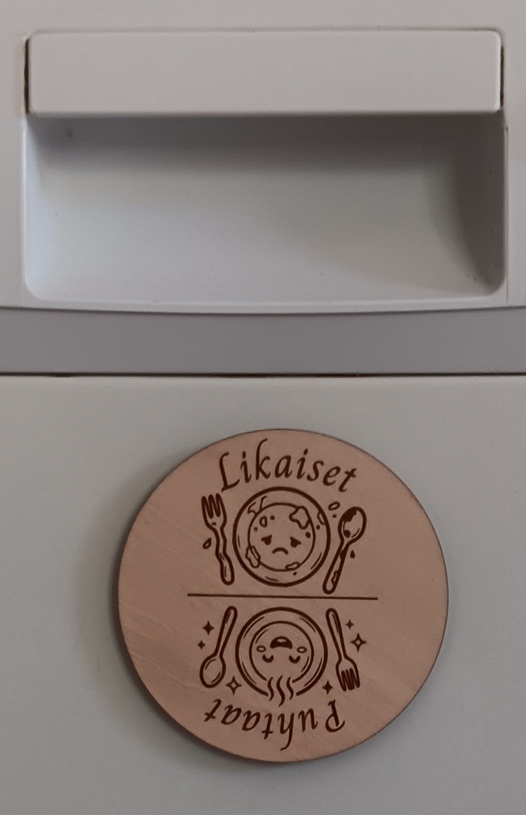 Puhtaat-Likaiset magneetti hymy/surunaama pyöreä
