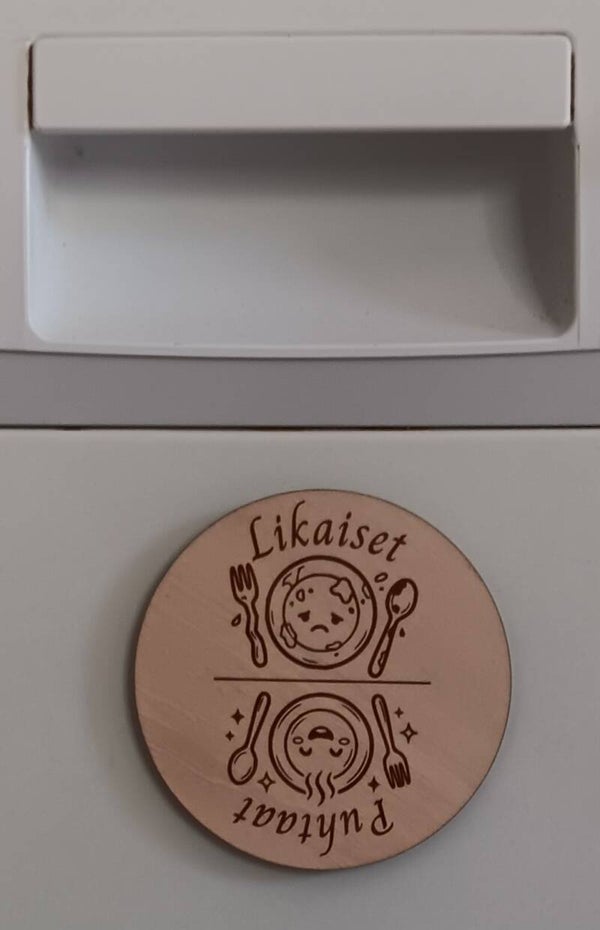 Puhtaat-Likaiset magneetti hymy/surunaama pyöreä