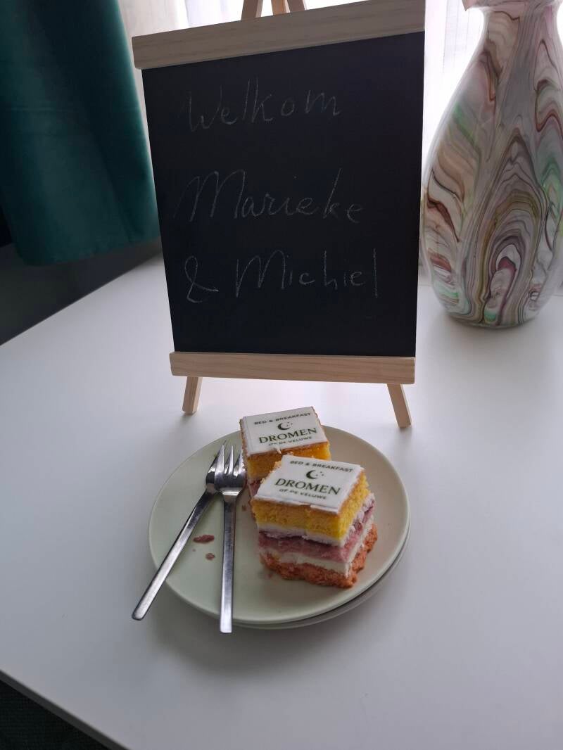 persoonlijk welkom, kleinschalig, welkomsgebakje