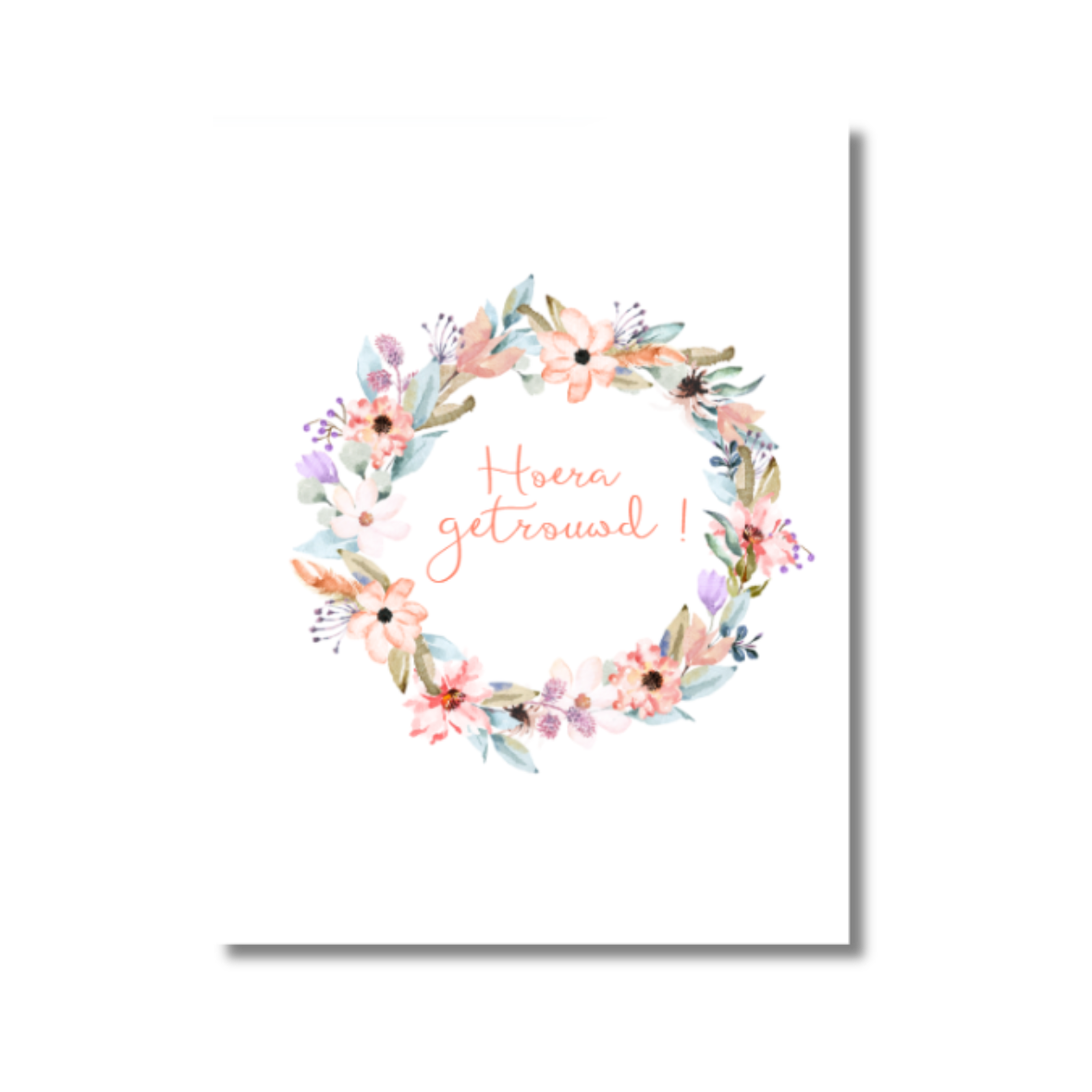 Wenskaart Hoera getrouwd!