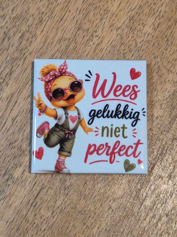 Magneet tegel | wees gelukkig niet perfect