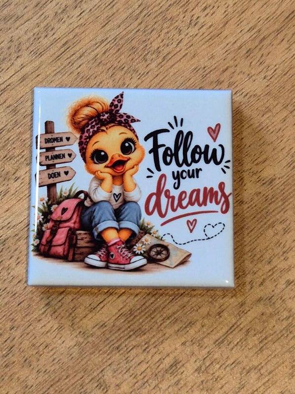 Magneet tegel | Follow your dreams