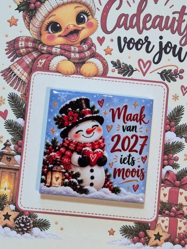 Magneet tegel | Maak van 2027 iets moois