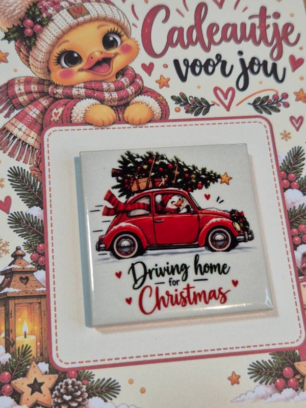 Magneet tegel | Driving home for christmas