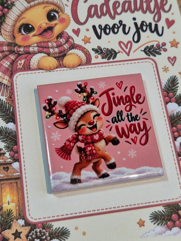 Magneet tegel | Jingle all the way