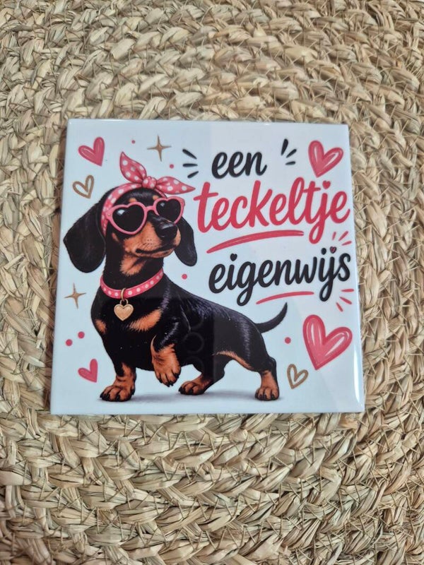Tegel | Teckeltje eigenwijs Black