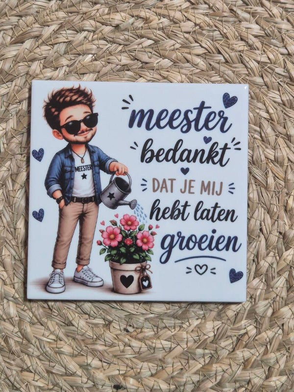 Tegeltje | Meester bedank dat je mij hebt laten groeien